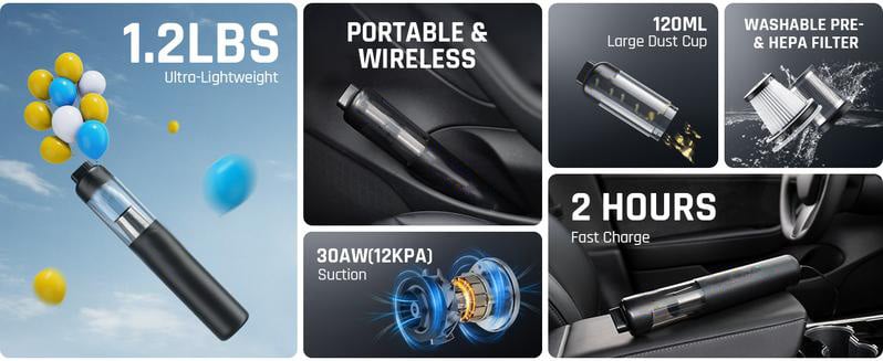 ๐ฅSlim V8 Mate Cordless Car Vacuum High Power 13000Pa/30AW