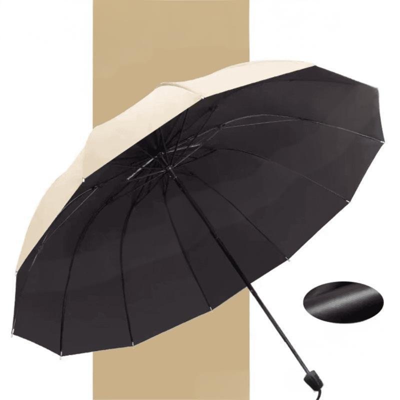 12 - Rib Large Foldable Windproof Umbrella - GoMart!