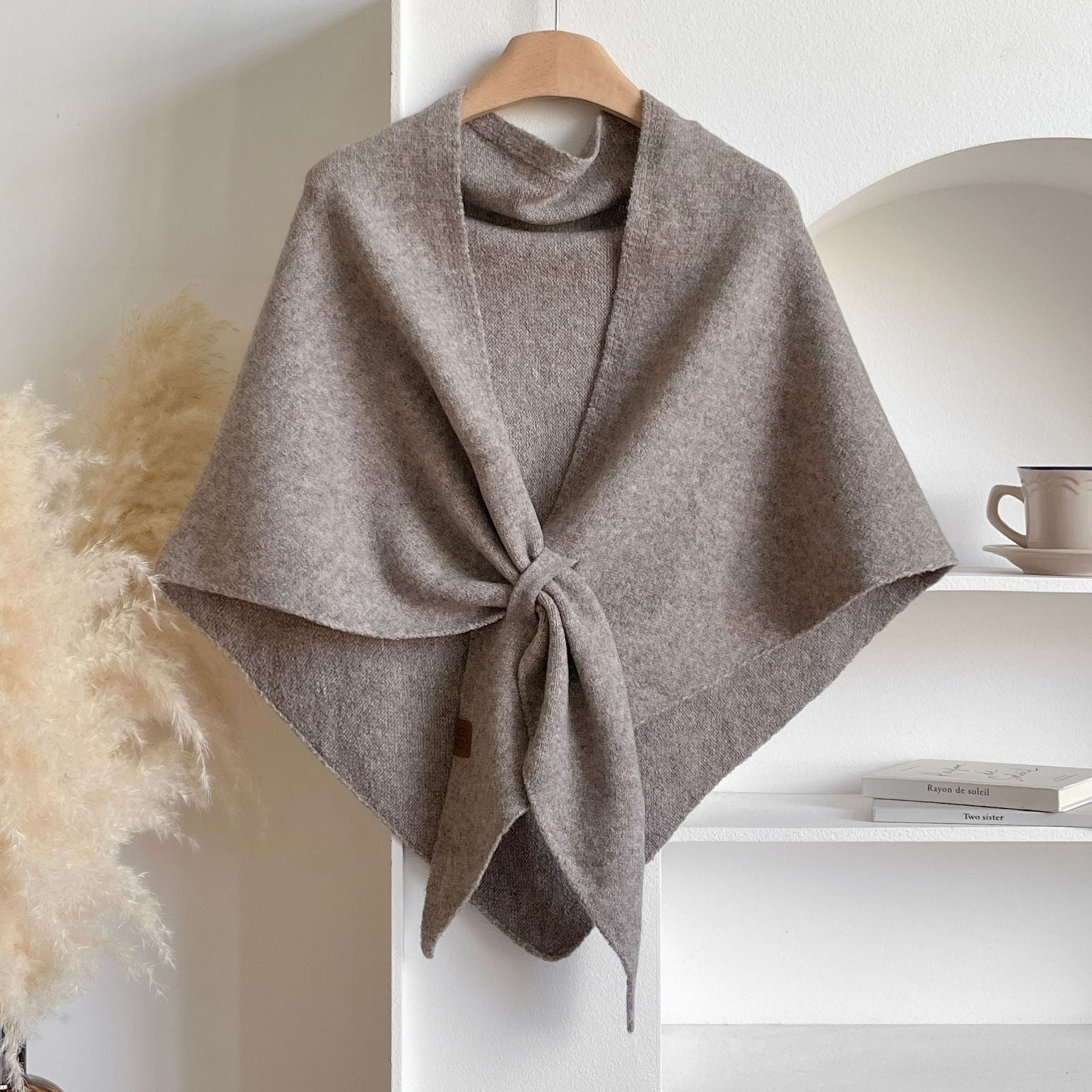 🏆50K+ SOLD! Almost Gone - 💕Women's Solid Color Wool Blend Shawl 2 - GoMart!