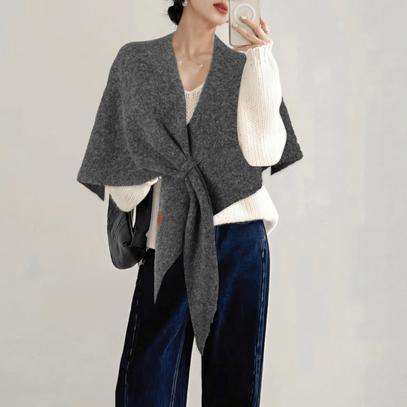 🏆50K+ SOLD! Almost Gone - 💕Women's Solid Color Wool Blend Shawl 2 - GoMart!