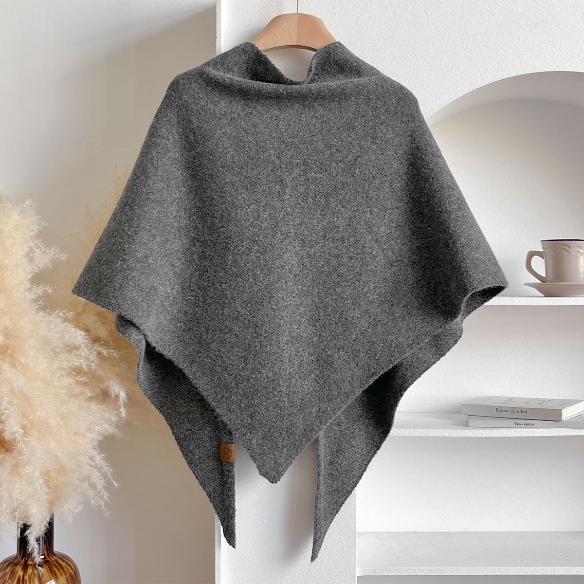 🏆50K+ SOLD! Almost Gone - 💕Women's Solid Color Wool Blend Shawl 2 - GoMart!