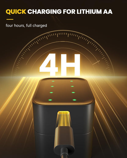 🏆Flash Sale⚡ 50K+ SOLD! Almost Gone-💥🎁 🔋Charging Compartment - AA/AAA Lithium Battery Smart Charging Case