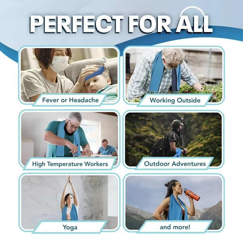 ⏰🎉Buy 1 Get 1 Free-Limited Sale🔥Cold Sweat Towel You Can Use Anywhere, Anytime! Reusable Soft Absorbent Cooling Portable