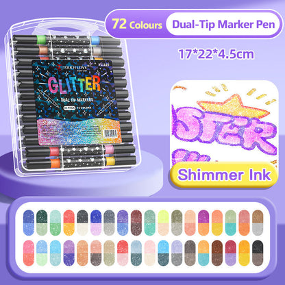 ⏳THE WEEK'S SPECIAL PRICE ￡7.99!!✨🎁Dual-Tip Glitter Marker Pen