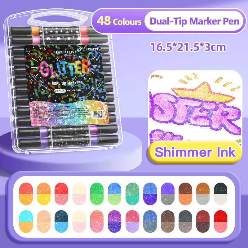 ⏳THE WEEK'S SPECIAL PRICE ￡7.99!!✨🎁Dual-Tip Glitter Marker Pen