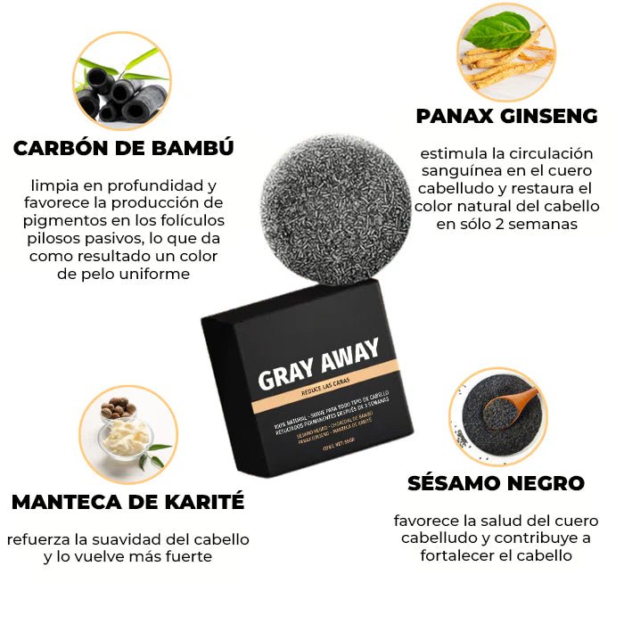 (COMPRA 1 LLEVA 2) GrayAway™ Jabón Anti - Canas Natural - Cabello, Barba y Cejas - GoMart!