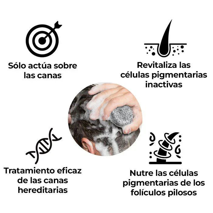 (COMPRA 1 LLEVA 2) GrayAway™ Jabón Anti - Canas Natural - Cabello, Barba y Cejas - GoMart!