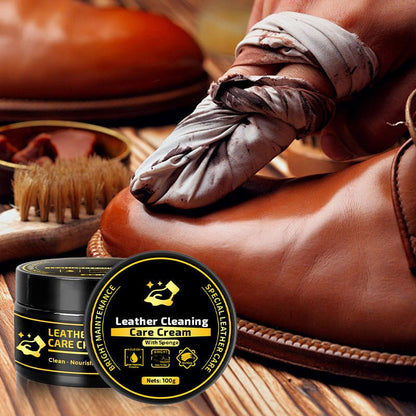 Leather Care & Cleaning Cream with Sponge - GoMart!