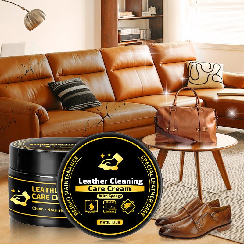 Leather Care & Cleaning Cream with Sponge - GoMart!