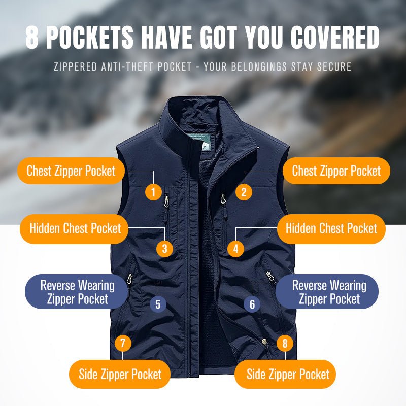 ⏰Limited Time Sale 49% OFF🔥🧥Men's Oversized Sleeveless Vest Jacket With Pockets - GoMart!