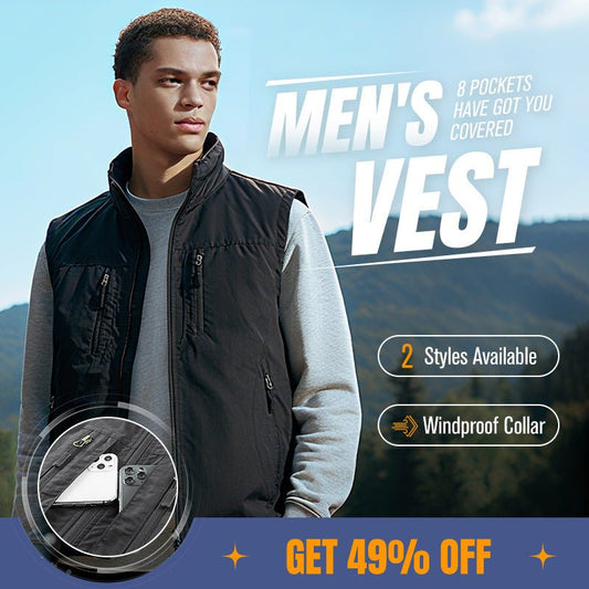⏰Limited Time Sale 49% OFF🔥🧥Men's Oversized Sleeveless Vest Jacket With Pockets - GoMart!