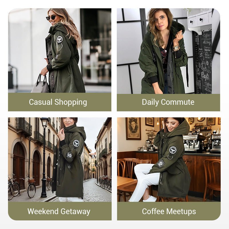 ⏳Limited - time special price £32.99⏰Women's Trendy Long - Sleeve Hooded Jacket - GoMart!