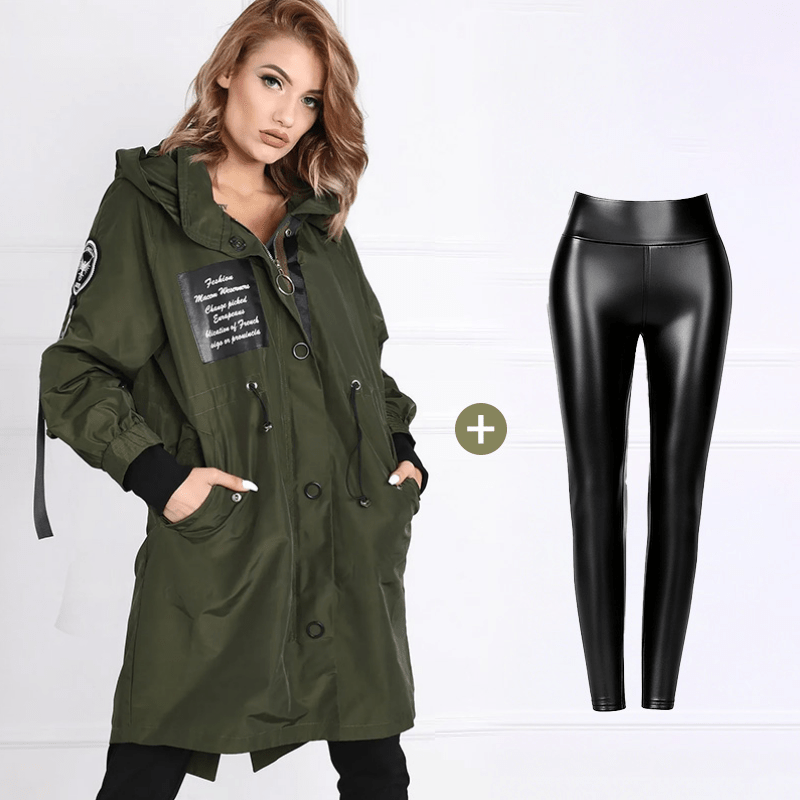 🔥1 Set（Green+ Leather Leggings）