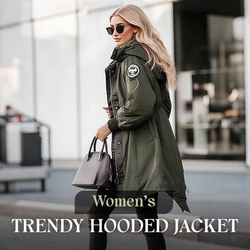 ⏳Limited - time special price £32.99⏰Women's Trendy Long - Sleeve Hooded Jacket - GoMart!