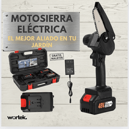 Mini Motosierra de Mano Portátil Recargable Original + Maletín GRATIS y 2 Baterías - GoMart!