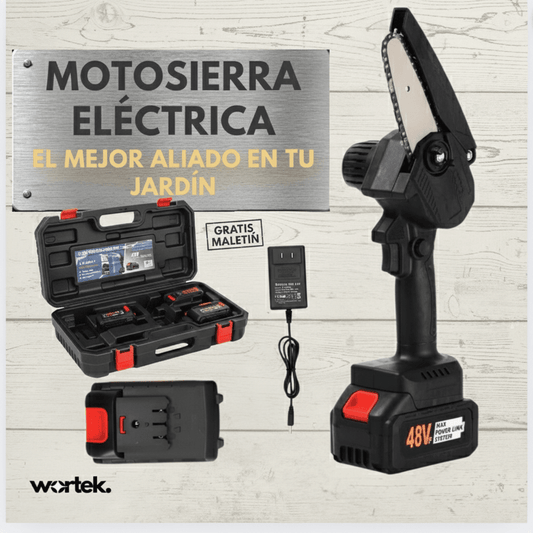 Mini Motosierra de Mano Portátil Recargable Original + Maletín GRATIS y 2 Baterías - GoMart!