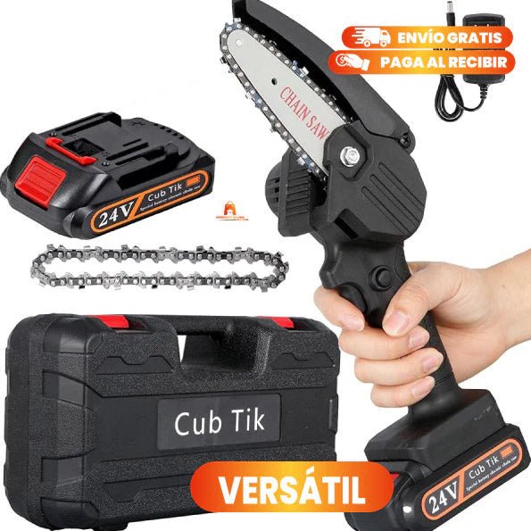 Mini Motosierra de Mano Portátil Recargable Original + Maletín GRATIS y 2 Baterías - GoMart!