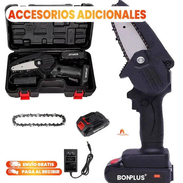 Mini Motosierra de Mano Portátil Recargable Original + Maletín GRATIS y 2 Baterías - GoMart!