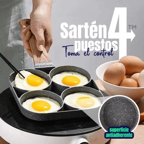SARTÉN 4 PUESTOS ¡COCINA VARIOS ALIMENTOS AL TIEMPO! - ENVÍO GRATIS - GoMart!