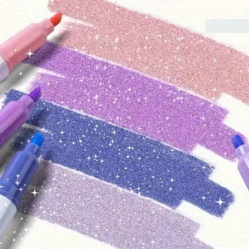 ⏳THE WEEK'S SPECIAL PRICE ￡7.99!!✨🎁Dual - Tip Glitter Marker Pen - GoMart!